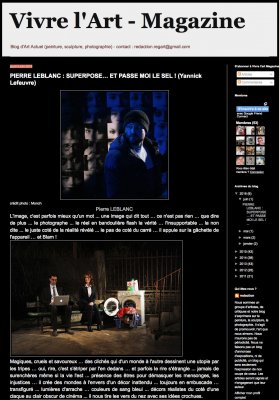 Publication de la série "Le banc" du photographe Pierre Leblanc en France dans Vivre l'Art Magazine