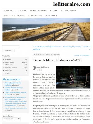 Publication de la série "Le banc" du photographe Pierre Leblanc en France dans Blog LeLitteraire.com